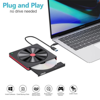 048 Type-C Optical Drive Portable DVD-RW External USB Optical Drive Laptop DVD Burner, 048
