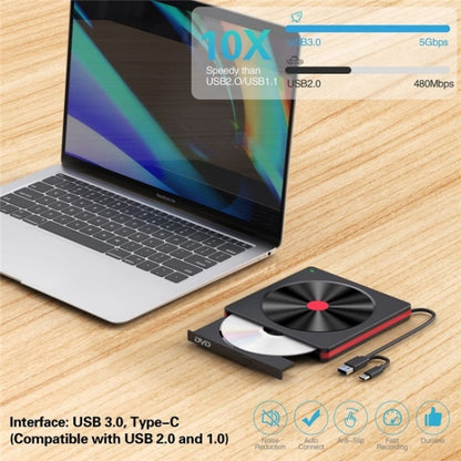048 Type-C Optical Drive Portable DVD-RW External USB Optical Drive Laptop DVD Burner, 048