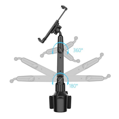 CUP-B16 Universal Long Neck 2 Shaft Rotating Car Cup Mount Phone Holder, CUP-B16