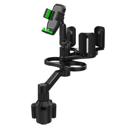 D04 Wth 2 Coffee Cup Car Cup Holder Adjustable Rotating Cell Phone Car Mount Holder, D04 (Grey), D04 (Green)