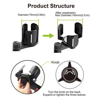 D03 For Drink Bottle Snack Car Cup Holder Expander Adjustable Dual Round Car Cup Holder, D03