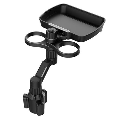 D05 Rotation Meal Tray Phone Stand Car Dining Table Plastic Car Cup Holder Mount Dual Drink Bracket, D05