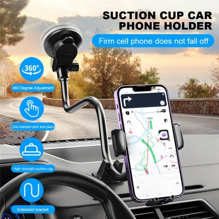 X034 Universal Truck Bus Dashboard Flexible Adjustable Windshield Suction Cup Car Phone Holder, X034, X034  (Black)