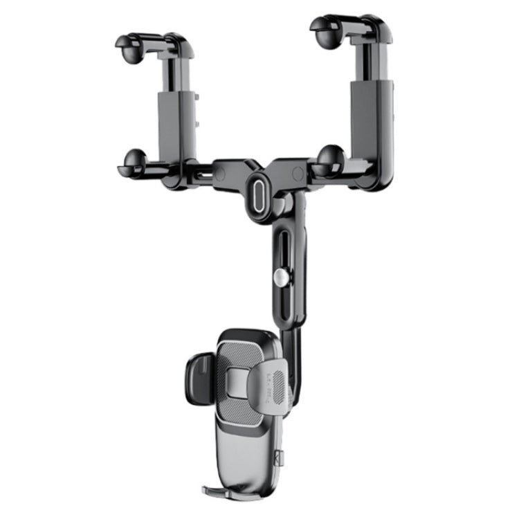 R009 Universal Vehicle Retractable Phone Clip Holder Car Rearview Mirror Cell Phone Mount, R009 (Green), R009 (Black)