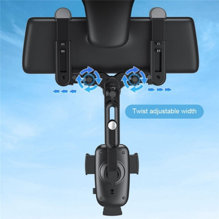 R009 Universal Vehicle Retractable Phone Clip Holder Car Rearview Mirror Cell Phone Mount, R009 (Green), R009 (Black)