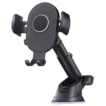 D40+105+K5 Carbon Fiber Texture Car Suction Cup Telescopic Arm Phone Holder Windshield Dashboard, D40+105+K5