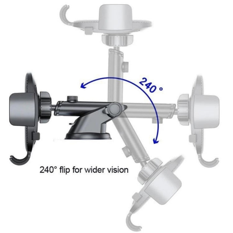 D40+105+K5 Carbon Fiber Texture Car Suction Cup Telescopic Arm Phone Holder Windshield Dashboard, D40+105+K5