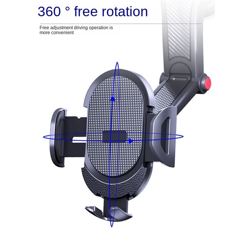 ES33 Car Mobile Phone Holder Bracket Carbon Fiber 360 Degree Rotation Suction Cup Mount, ES33 (Black), ES33 (Red)