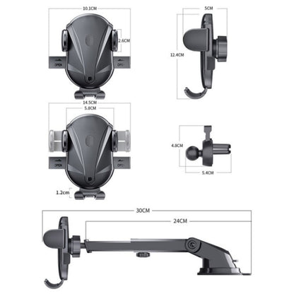 D-43+128+120 Multi-functional Car Air Vent Dashboard Telescopic Suction Cell Phone Mount, D-43+128+120
