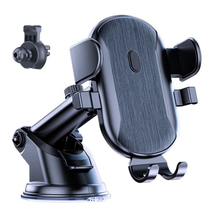 D48+105+K5 Brushed Pattern Car Dashboard Windshield Telescopic Suction Cup Air Vents Phone Mount, D48+105+K5