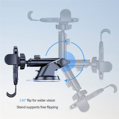 D48+105+K5 Brushed Pattern Car Dashboard Windshield Telescopic Suction Cup Air Vents Phone Mount, D48+105+K5