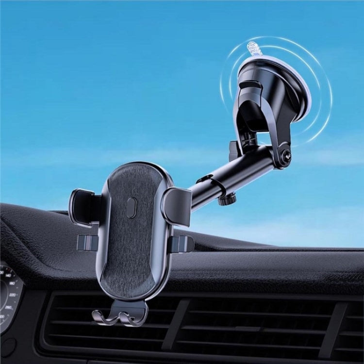 D48+105+K5 Brushed Pattern Car Dashboard Windshield Telescopic Suction Cup Air Vents Phone Mount, D48+105+K5