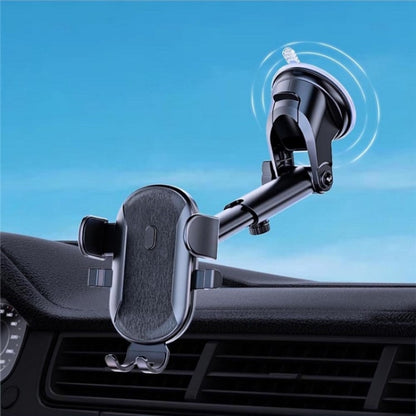 D48+105+K5 Brushed Pattern Car Dashboard Windshield Telescopic Suction Cup Air Vents Phone Mount, D48+105+K5
