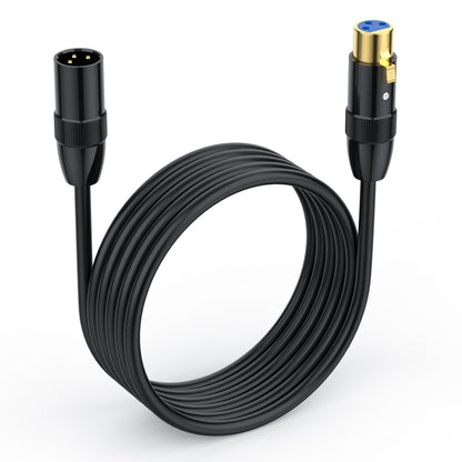 JUNSUNMAY XLR Male to Female Mic Cord 3 Pin Audio Cable Balanced Shielded Cable, 0.5m, 1m, 1.5m, 2m, 3m, 5m, 10m, 15m, 20m