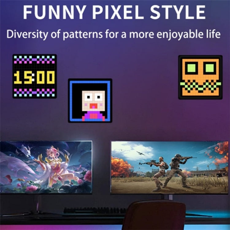 ID32 Advertising Desktop Dynamic Alarm Clock Pixel Screen Display IDM Art Cyberpunk Style Cartoon Screen, ID32