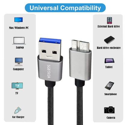 JUNSUNMAY USB 3.0 Male to Micro-B Cord Cable Compatible with Samsung Camera Hard Drive, 0.3m, 1m, 2m, 3m, 5m