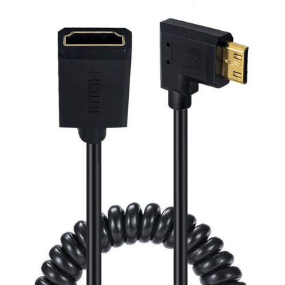 JUNSUNMAY 4K 60Hz Mini HDMI Male to HDMI 2.0V Female Spring Cable, 1.8m