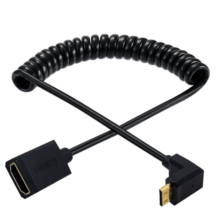 JUNSUNMAY 4K 60Hz Mini HDMI Male to HDMI 2.0V Female Spring Cable, 1.8m