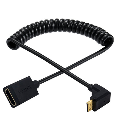 JUNSUNMAY 4K 60Hz Mini HDMI Male to HDMI 2.0V Female Spring Cable, 1.8m