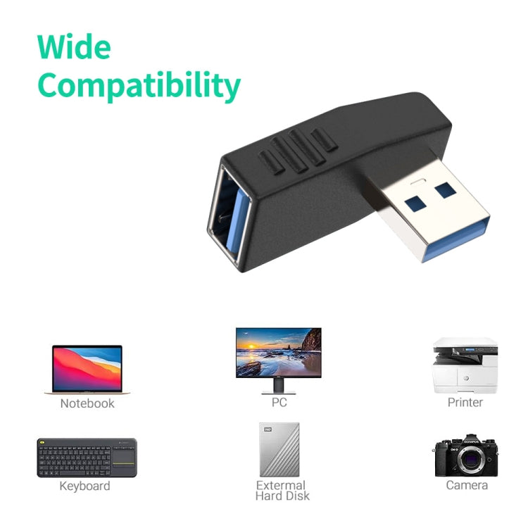ENKAY USB 3.0 Adapter 90 Degree Angle Male to Female Combo Coupler Extender Connector, Vertical Up, Vertical Down, Horizontal Left, Horizontal Right, Vertical Up + Down, Horizontal Left + Right