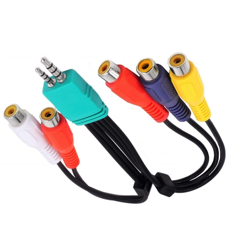 JUNSUNMAY 0.3m 3.5mm + 2.5mm Male to 5 x RCA Female AV Cable Cord for Samsung TV BN39-01154W, 30cm 3.5+2.5 to 5RCA