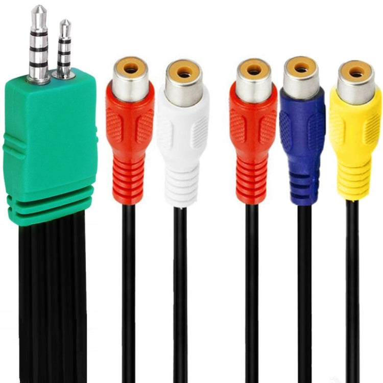 JUNSUNMAY 0.3m 3.5mm + 2.5mm Male to 5 x RCA Female AV Cable Cord for Samsung TV BN39-01154W, 30cm 3.5+2.5 to 5RCA