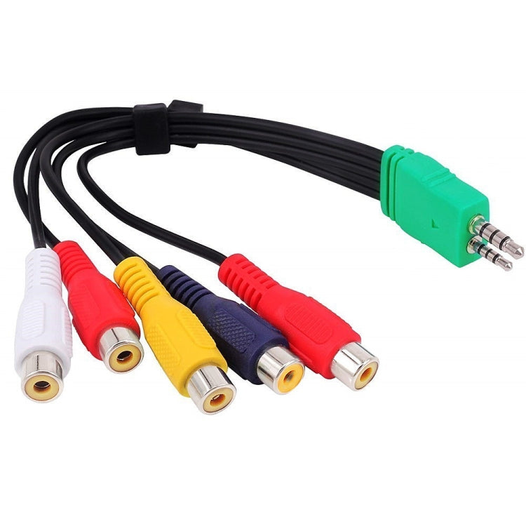 JUNSUNMAY 0.3m 3.5mm + 2.5mm Male to 5 x RCA Female AV Cable Cord for Samsung TV BN39-01154W, 30cm 3.5+2.5 to 5RCA