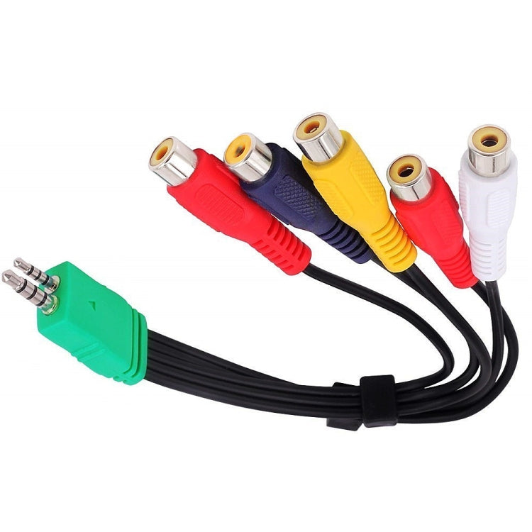 JUNSUNMAY 0.3m 3.5mm + 2.5mm Male to 5 x RCA Female AV Cable Cord for Samsung TV BN39-01154W, 30cm 3.5+2.5 to 5RCA
