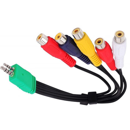 JUNSUNMAY 0.3m 3.5mm + 2.5mm Male to 5 x RCA Female AV Cable Cord for Samsung TV BN39-01154W, 30cm 3.5+2.5 to 5RCA