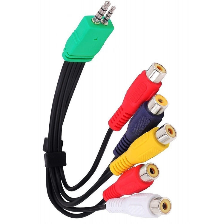 JUNSUNMAY 0.3m 3.5mm + 2.5mm Male to 5 x RCA Female AV Cable Cord for Samsung TV BN39-01154W, 30cm 3.5+2.5 to 5RCA