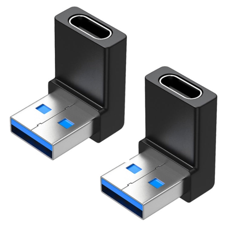 ENKAY 90 Degree Right Angle USB 3.0 Male to Type-C Female Adapter Converter, 1pcs USB to Type-C, 2pcs USB to Type-C