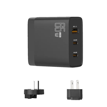 GAN 65W PD45W Dual Type-C+QC3.0 USB Multi Compatible Laptop Adapter, EU + US Plug White, EU + US Plug Black, UK + US Plug White, UK + US Plug Black, AU + US Plug White, AU + US Plug Black, EU + US + AU + UK Plug White, EU + US + AU + UK Plug Black