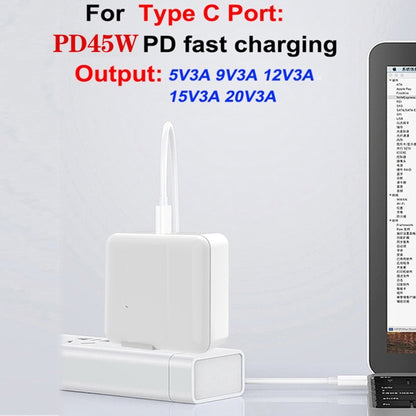 GAN 65W PD45W Dual Type-C+QC3.0 USB Multi Compatible Laptop Adapter, EU + US Plug White, EU + US Plug Black, UK + US Plug White, UK + US Plug Black, AU + US Plug White, AU + US Plug Black, EU + US + AU + UK Plug White, EU + US + AU + UK Plug Black