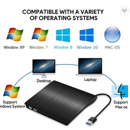 663 High Speed CD DVD Burner USB3.0 Computer Laptop External Optical Drive Burner, 663