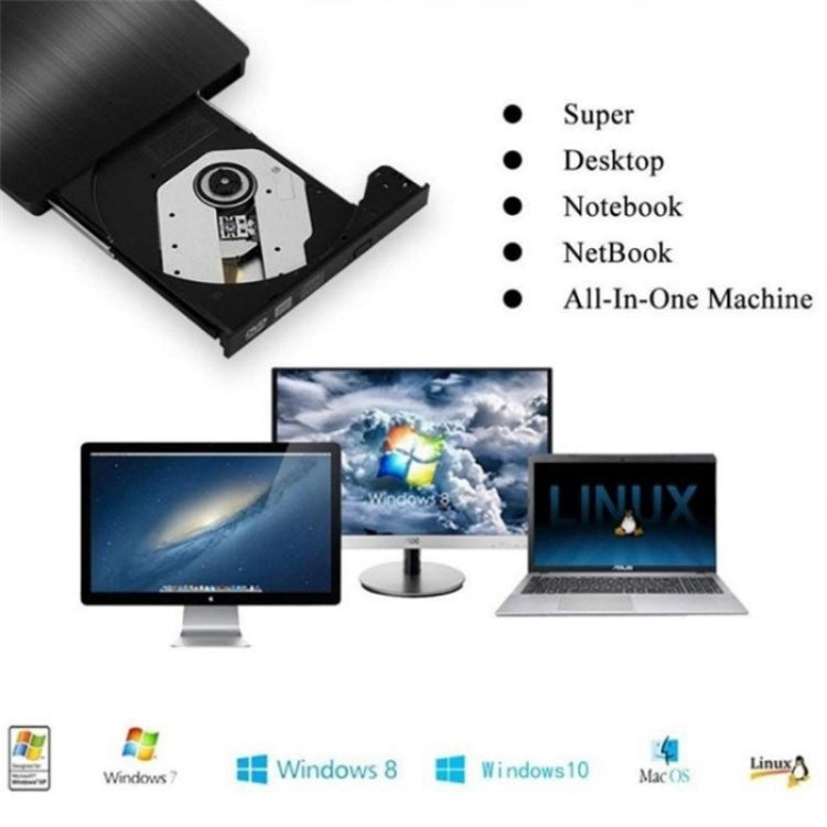 663 High Speed CD DVD Burner USB3.0 Computer Laptop External Optical Drive Burner, 663