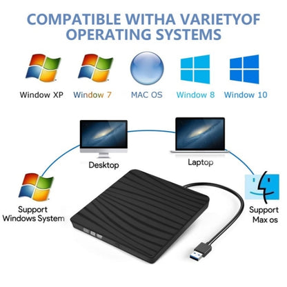 TG30N CD VCD Reader Burner Zebra-stripe Design Laptop Computer External DVD Drive, TG30N