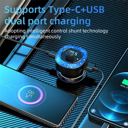 C41 Star Light Car Charger ABS Adapter FM Transmitter Bluetooth Hands-free Call MP3 Music Player, C41