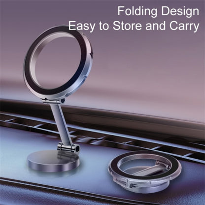 G118 1080-Degree Rotating Folding Magnetic Phone Holder Dashboard Suction Cup Car Mount, G118 (Gray), G118 (Silver)