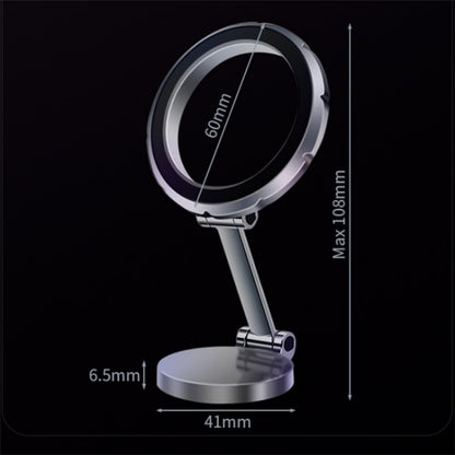 G118 1080-Degree Rotating Folding Magnetic Phone Holder Dashboard Suction Cup Car Mount, G118 (Gray), G118 (Silver)
