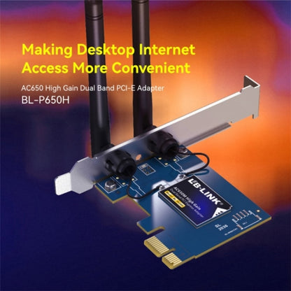LB-LINK BL-P650H PCI-E 2.4G / 5G Dual-band Computer Wireless Network Adapter AC Network Card, BL-P650H