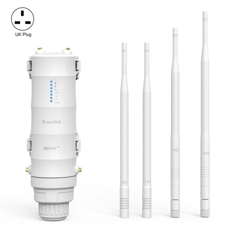 WAVLINK WN572HE4D AC1200 4G LTE WiFi Dual Band 4 Detachable Antennas Router, US Plug, UK Plug, EU Plug