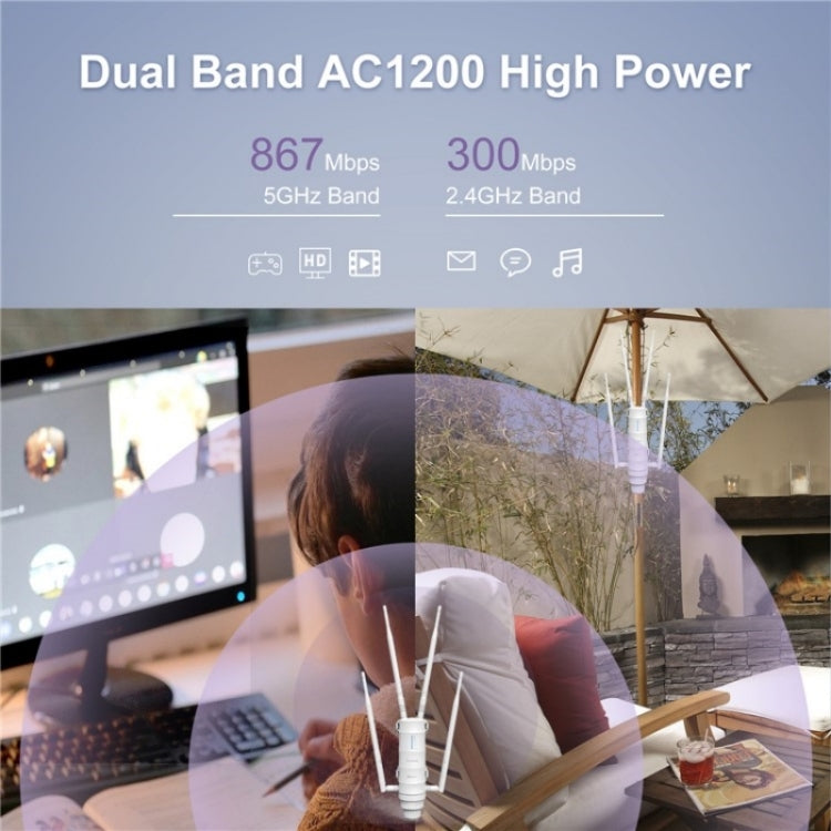 WAVLINK WN572HE4D AC1200 4G LTE WiFi Dual Band 4 Detachable Antennas Router, US Plug, UK Plug, EU Plug
