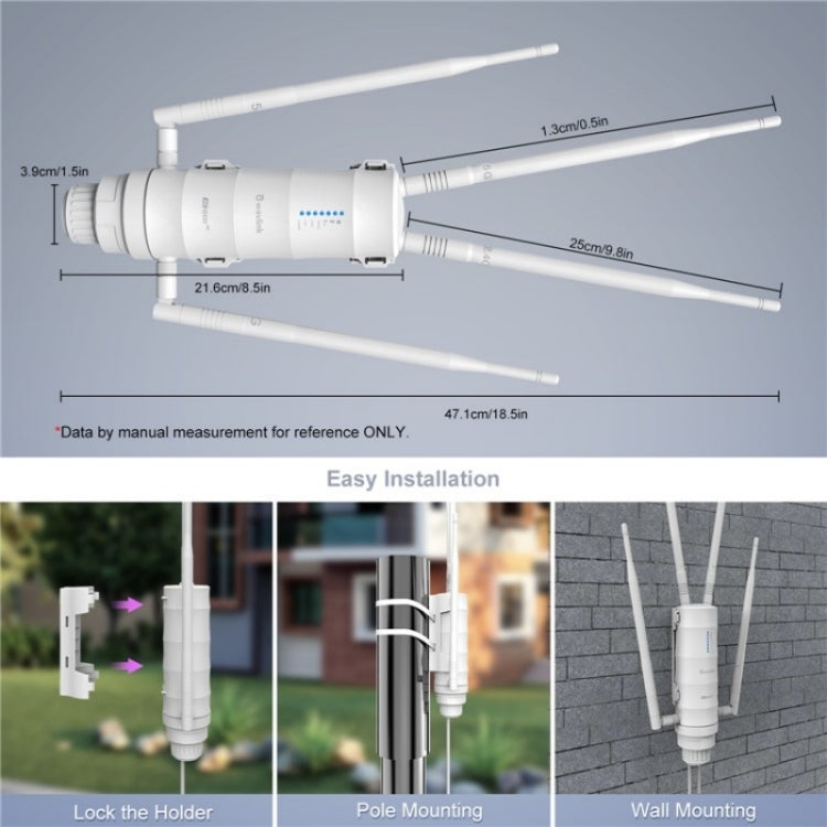 WAVLINK WN572HE4D AC1200 4G LTE WiFi Dual Band 4 Detachable Antennas Router, US Plug, UK Plug, EU Plug