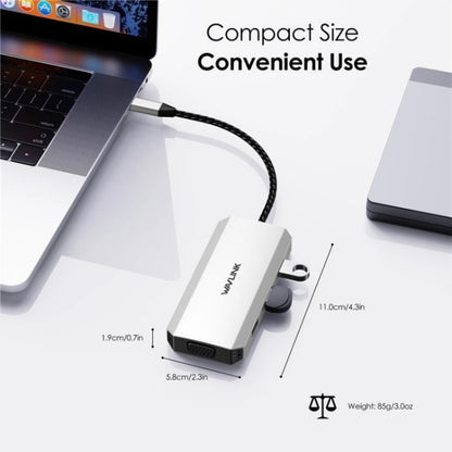 WAVLINK UMD304 Converter USB-C to Dual HD 4K 60Hz  HUB 7-in-1 Laptop Docking Station, UMD304