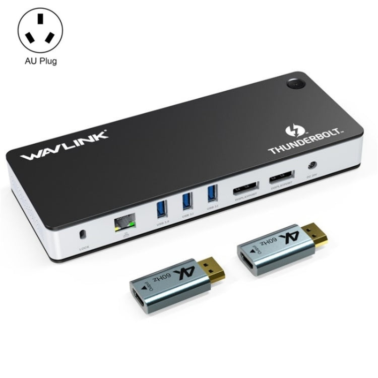 WAVLINK UTD21H 11 in 1 4K Dual DisplayPort Hub Converter Thunderbolt 3 Docking Station, US Plug, UK Plug, EU Plug, AU Plug