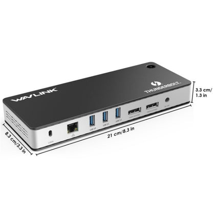 WAVLINK UTD21H 11 in 1 4K Dual DisplayPort Hub Converter Thunderbolt 3 Docking Station, US Plug, UK Plug, EU Plug, AU Plug