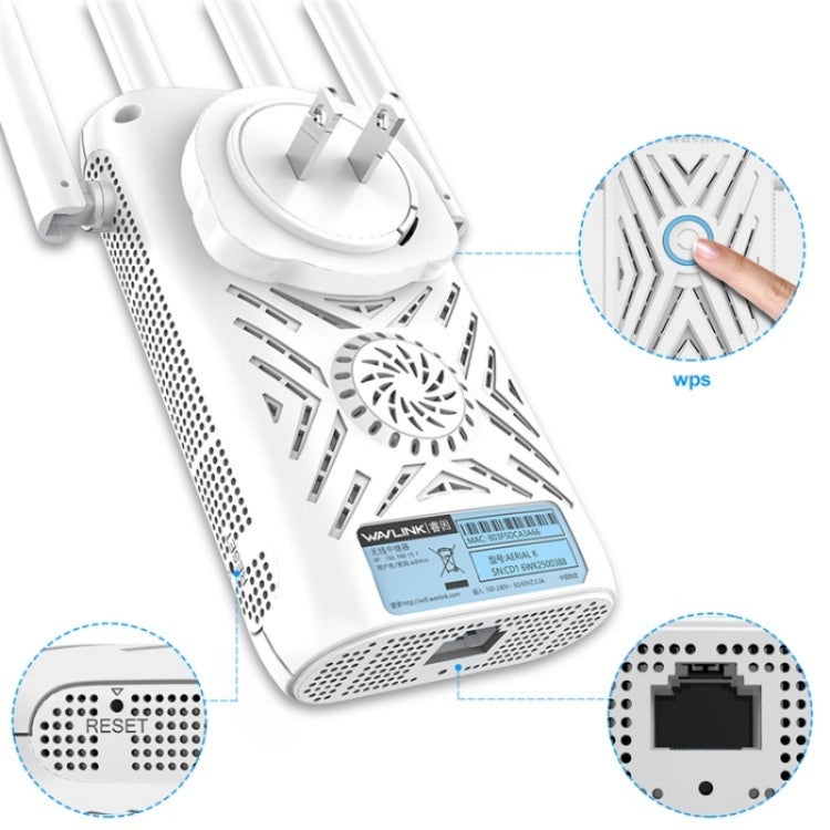 WAVLINK WN579A3 Home WiFi Extender 1200Mbps 2.4GHz / 5GHz Dual Band AP Wireless Router, US Plug, EU Plug, AU Plug