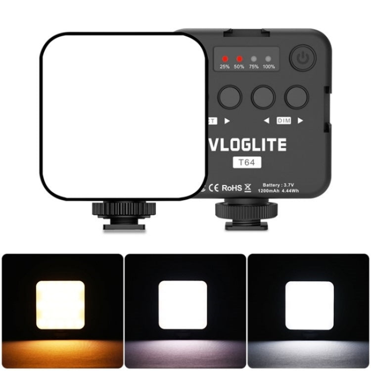 VLOGLITE T64 Portable Small Phone Video Fill Light Photography Beauty Light, T64