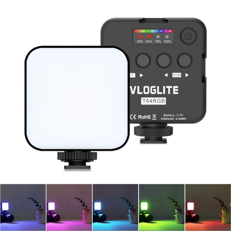 VLOGLITE T64RGB Mini Pocket Beauty Light Portable RGB Fill Light Cell Phone Camera Video Fill Light, T64RGB