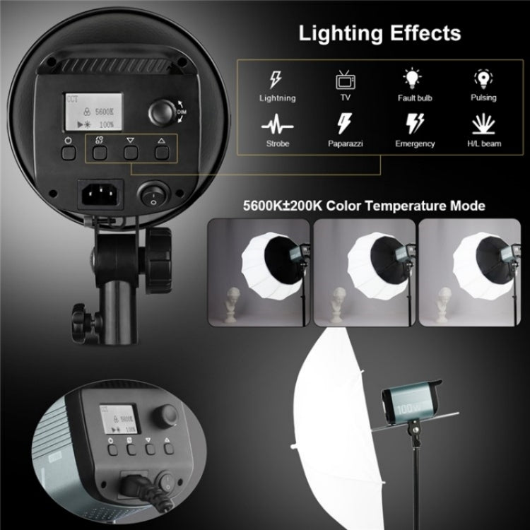 VLOGLITE P100 Professional Photography Video Fill Light 100W High Powerful Bright COB LED Light, US Plug, UK Plug, EU Plug
